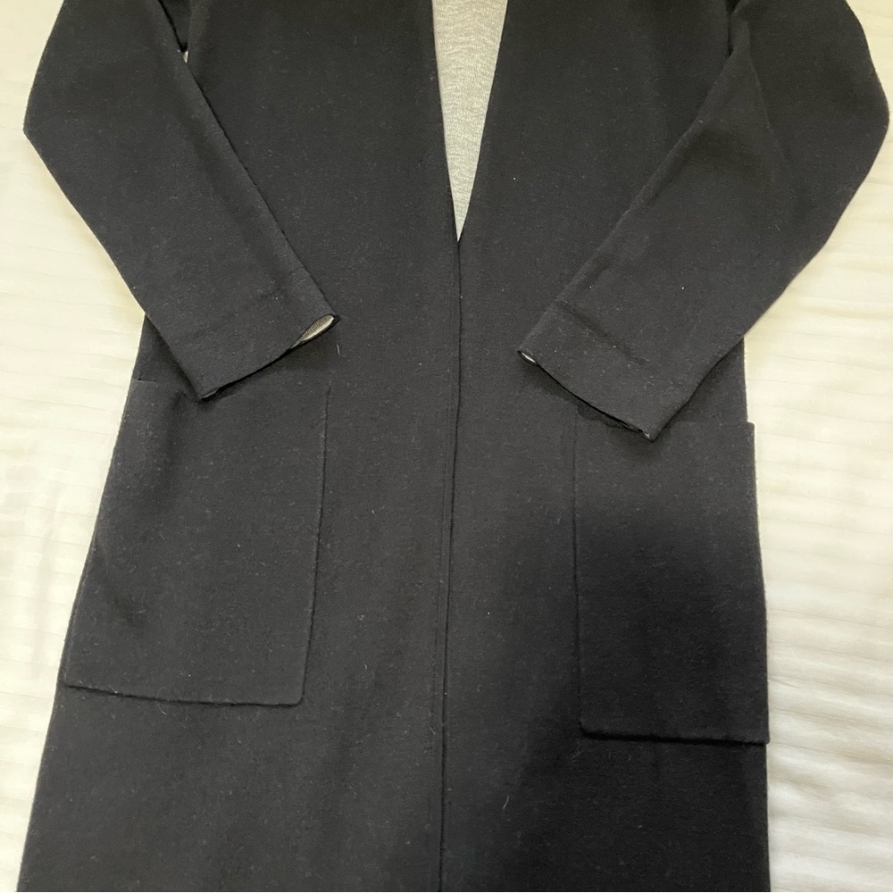 Aritzia Babaton Lance Long Line Wool Blend Cardigan Black / Grey size XXSmall - Picture 8 of 16